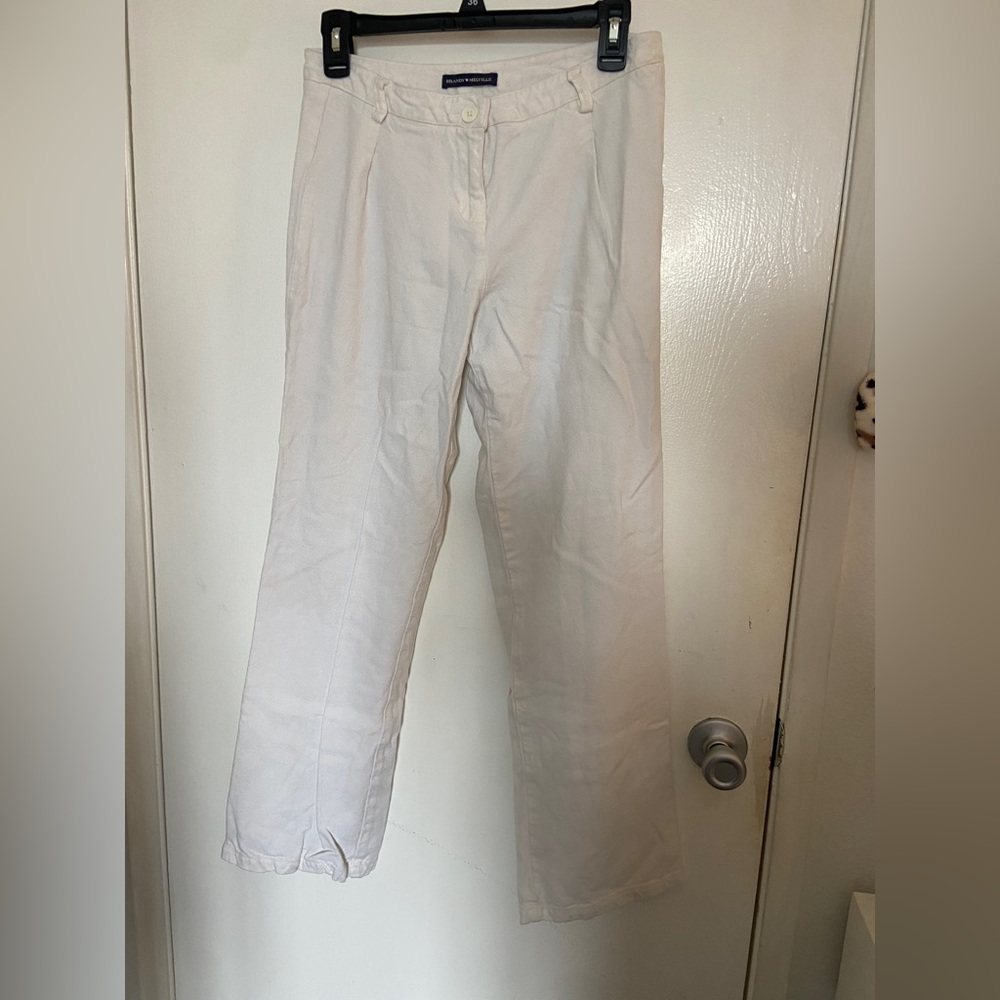 Brandy melville flowey canvas white pants